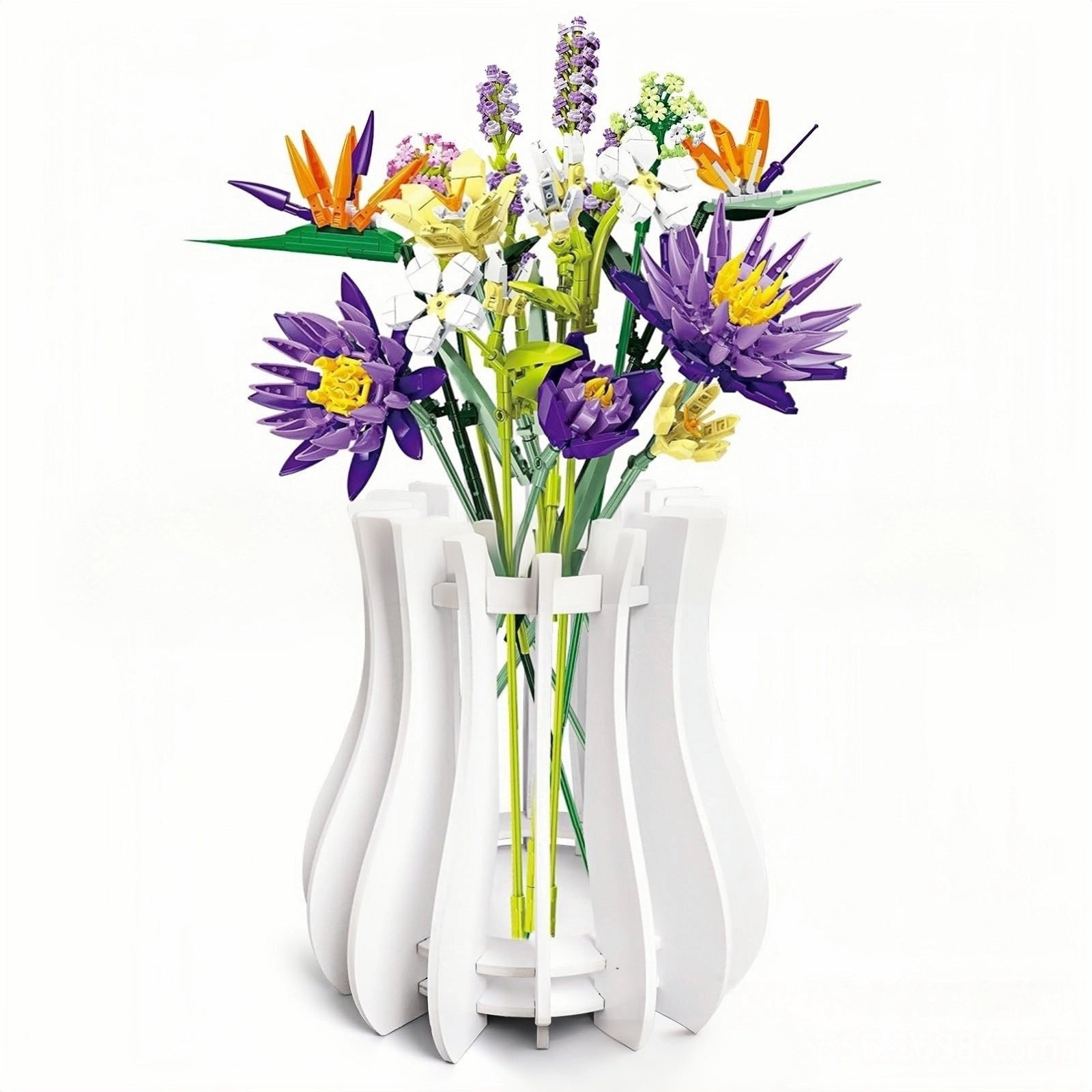 DISPLAY WOOD PUZZLE VASE FOR LEGO® FLOWERS