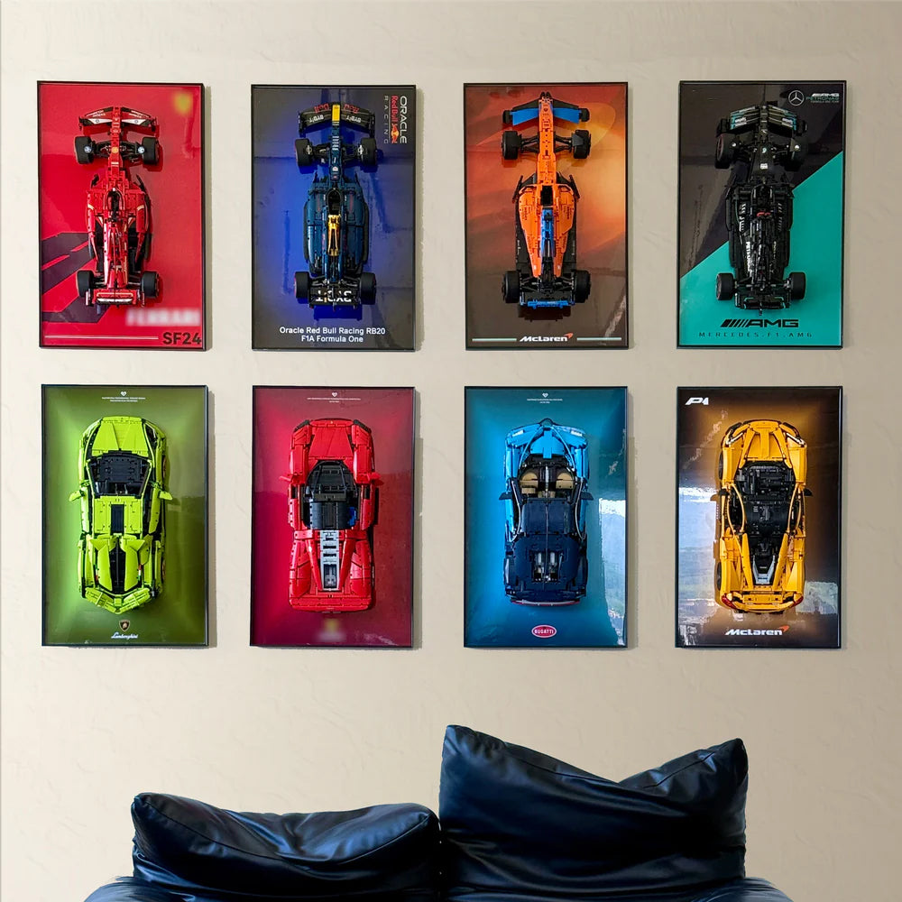 Wall Display Frame For LEGO® Technic™ Supercar.