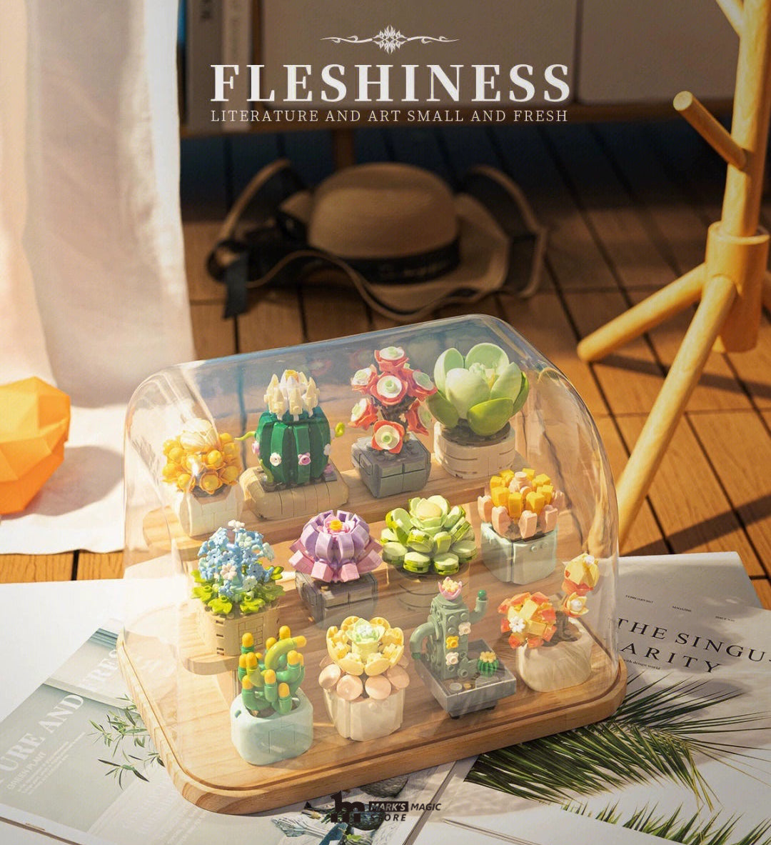 FEIMI™ The Potted Plants Building Blocks(Free Display rack)