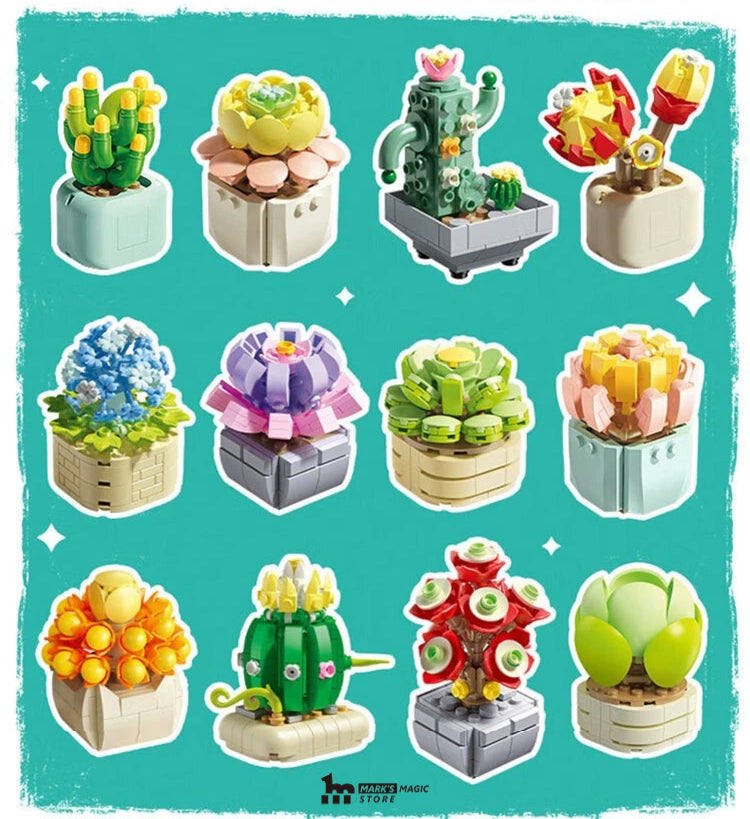 FEIMI™ The Potted Plants Building Blocks(Free Display rack)