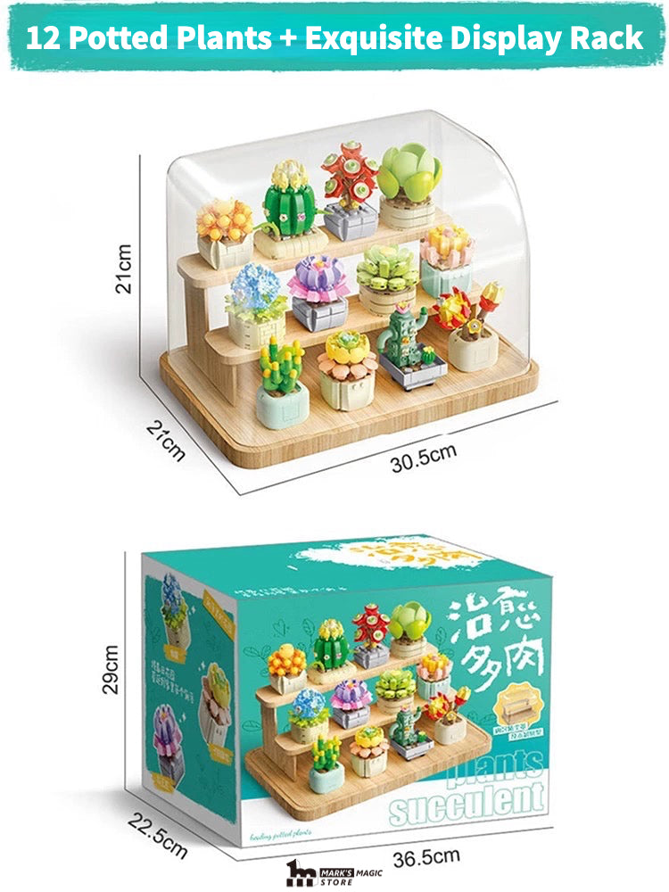 FEIMI™ The Potted Plants Building Blocks(Free Display rack)