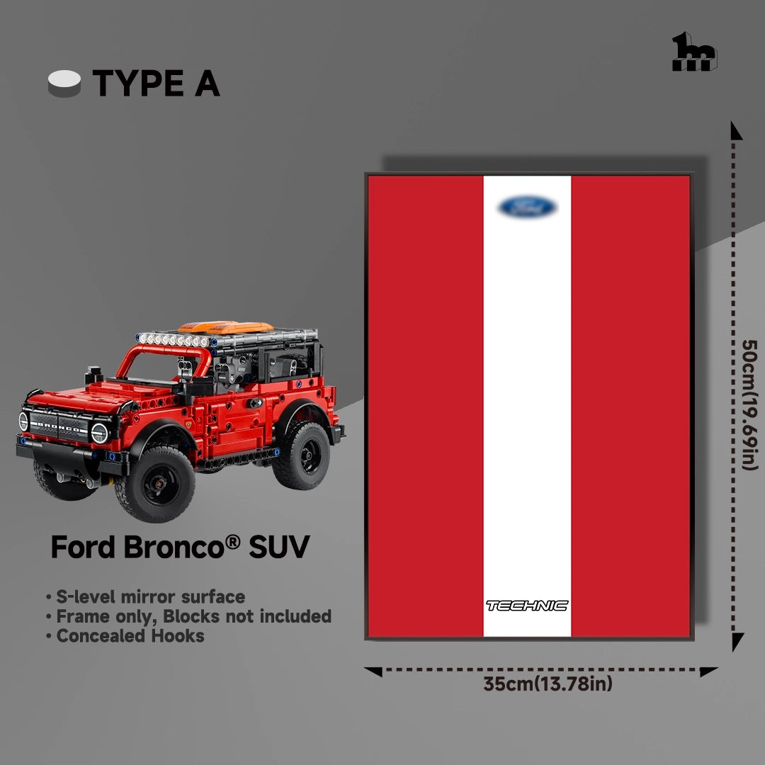 Wall Display frame for LEGO®  Technic™ 42213 Ford Bronco® SUV Mid-Size Car