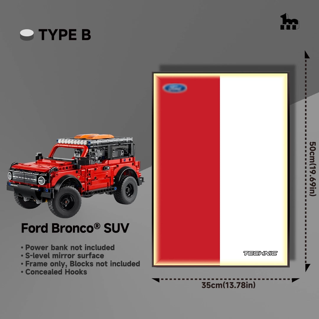 Wall Display frame for LEGO® mid-size Technic™ car