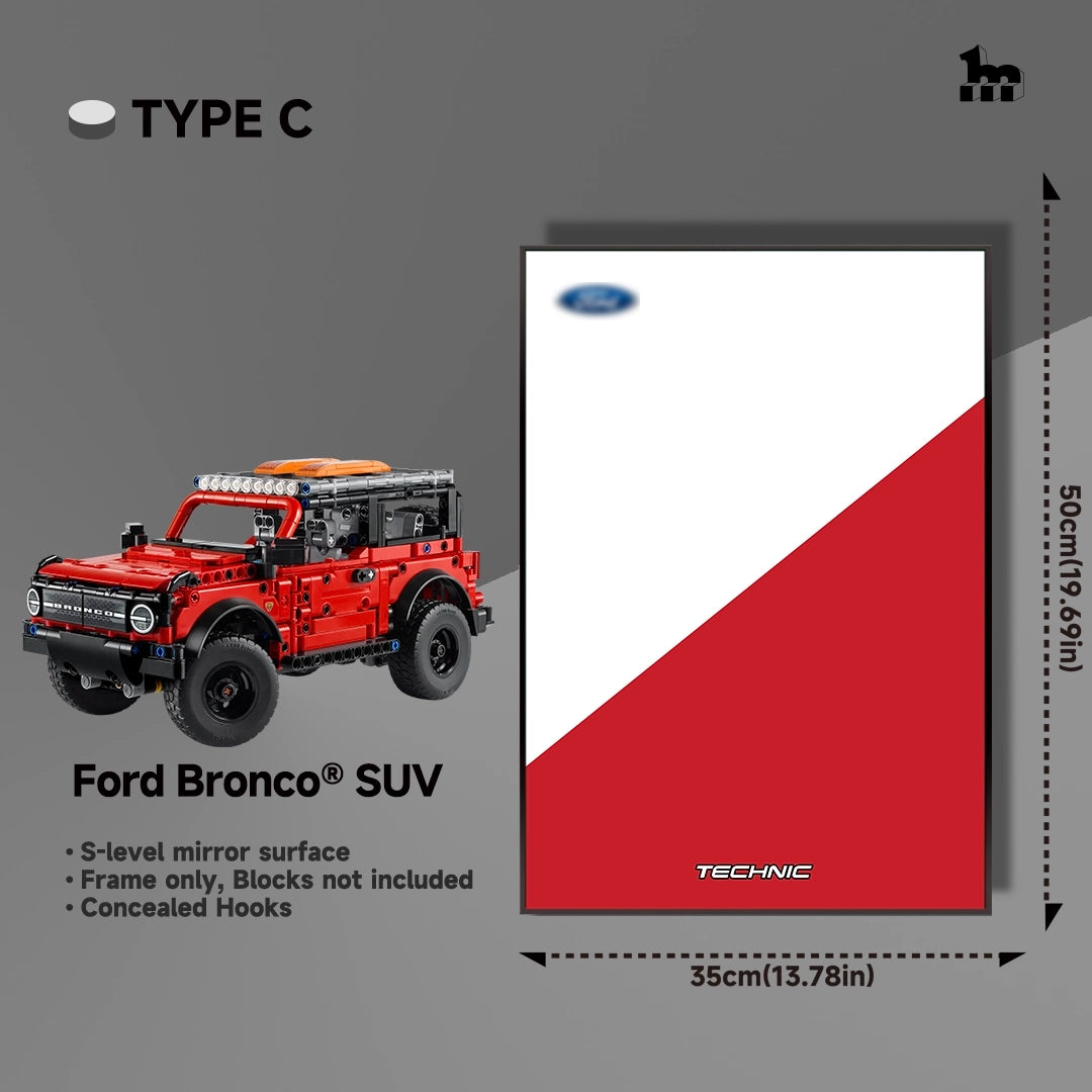 Wall Display frame for LEGO®  mid-size Technic™ car
