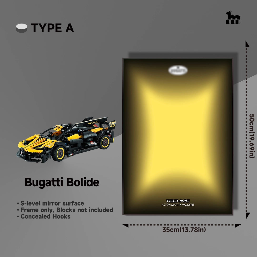 Wall Display frame for LEGO®  Technic™ 42151 Bugatti Bolide Mid-Size Car