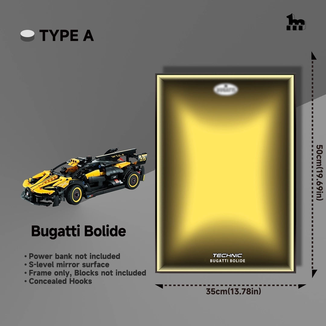 Wall Display frame for LEGO® Technic™ 42151 Bugatti Bolide Mid-Size Car