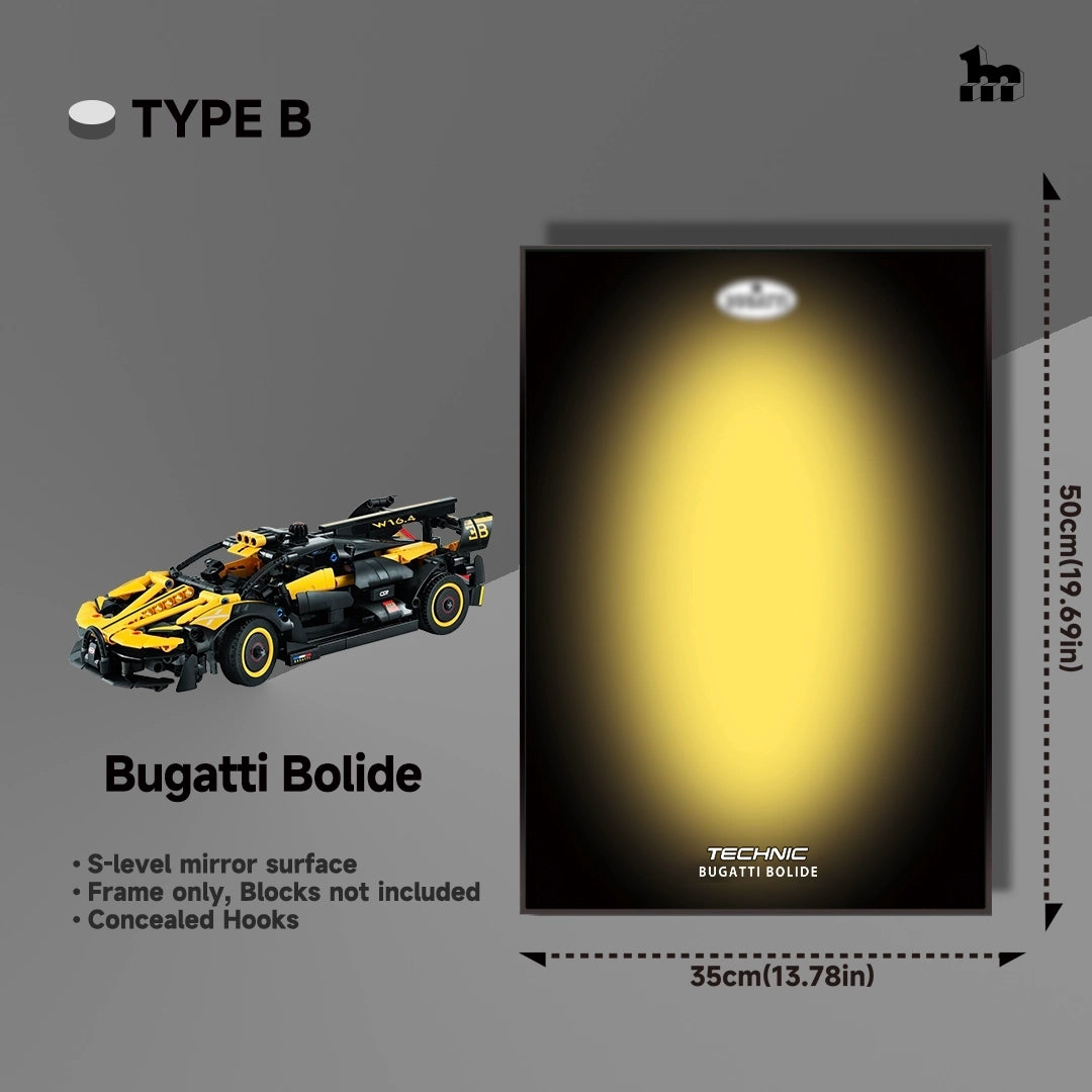 Wall Display frame for LEGO® Technic™ 42151 Bugatti Bolide Mid-Size Car