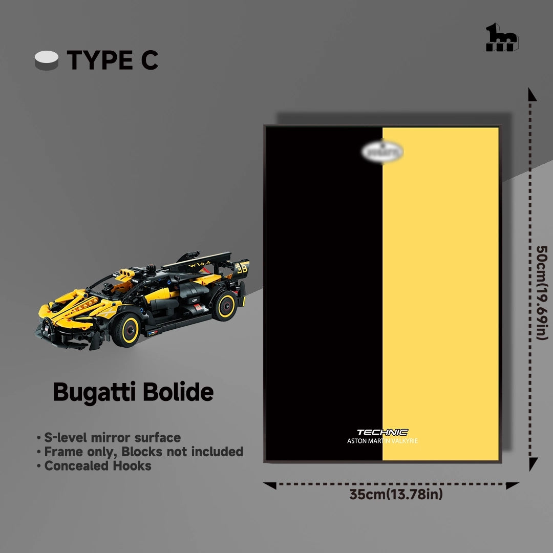 Wall Display frame for LEGO® mid-size Technic™ car
