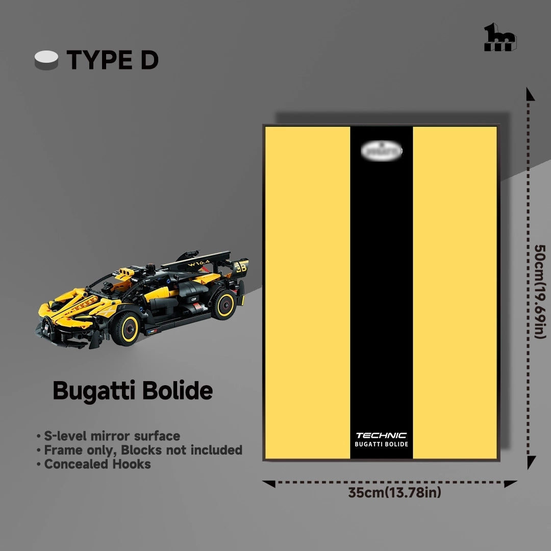 Wall Display frame for LEGO® Technic™ 42151 Bugatti Bolide Mid-Size Car