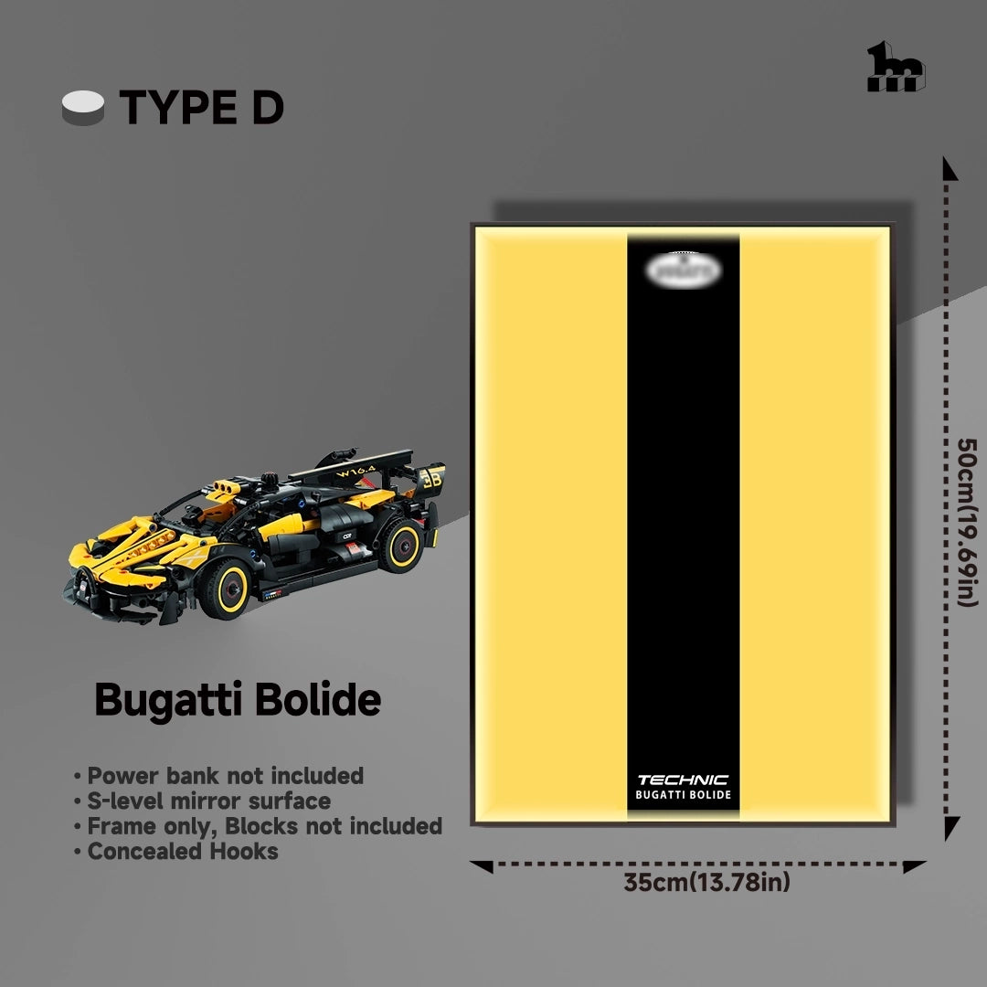 Wall Display frame for LEGO® Technic™ 42151 Bugatti Bolide Mid-Size Car