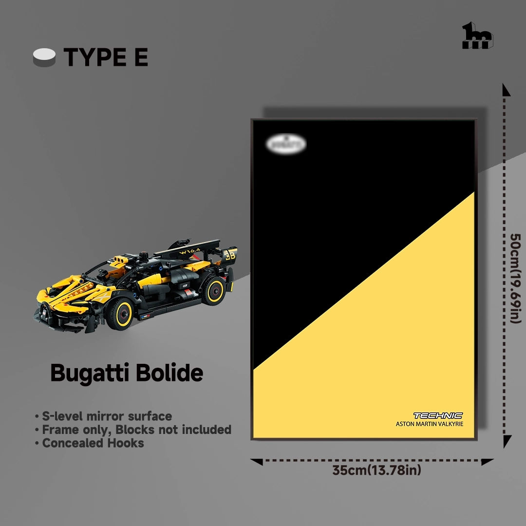 Wall Display frame for LEGO® mid-size Technic™ car