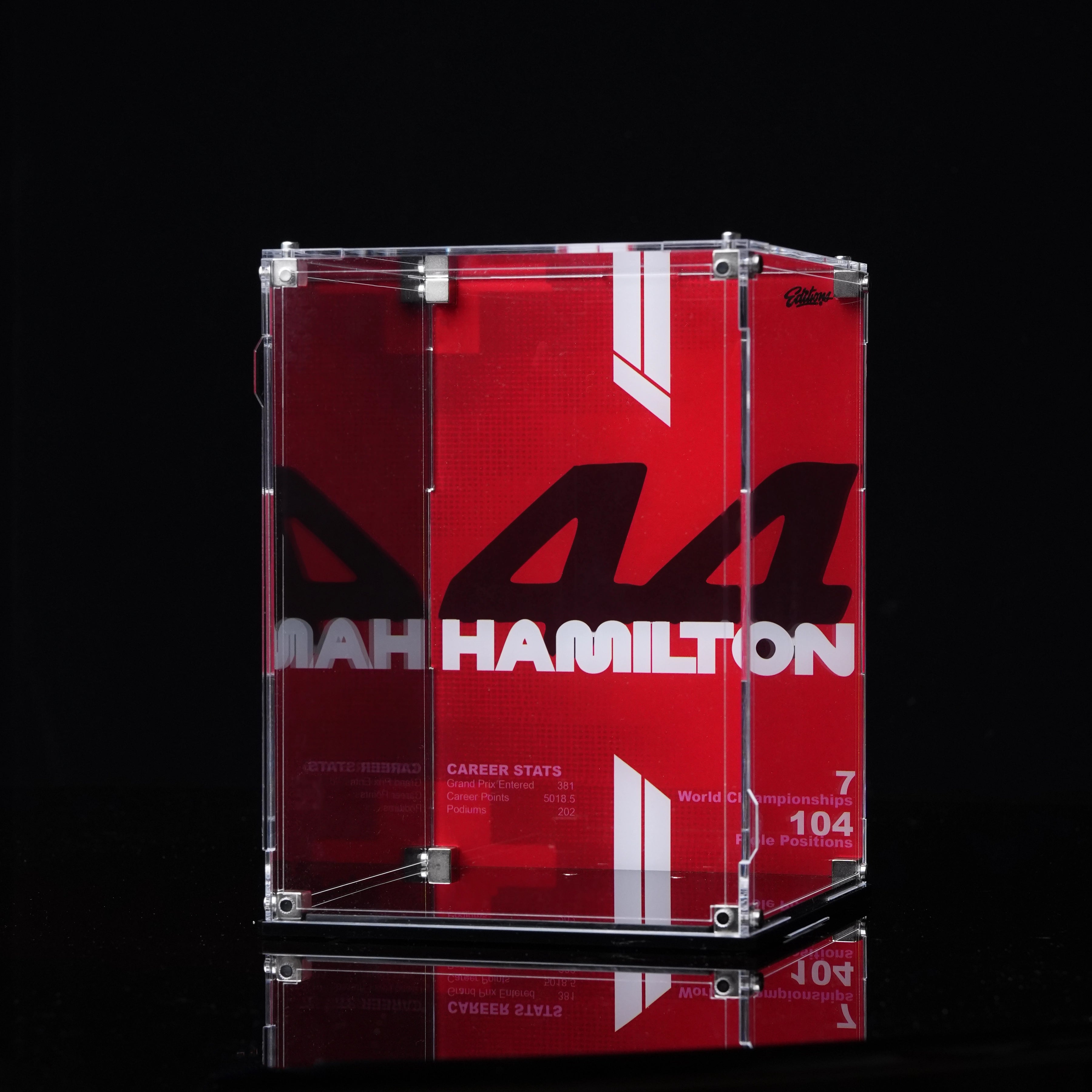 Wall mounted Display Case For LEGO® Editions F1 43022 Hamilton’s Helmet