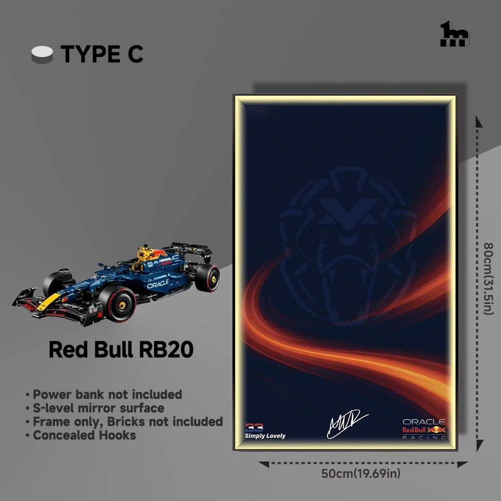 Car Display Frame For LEGO® TECHNIC™ Oracle Red Bull Racing RB20 F1 Car 42206