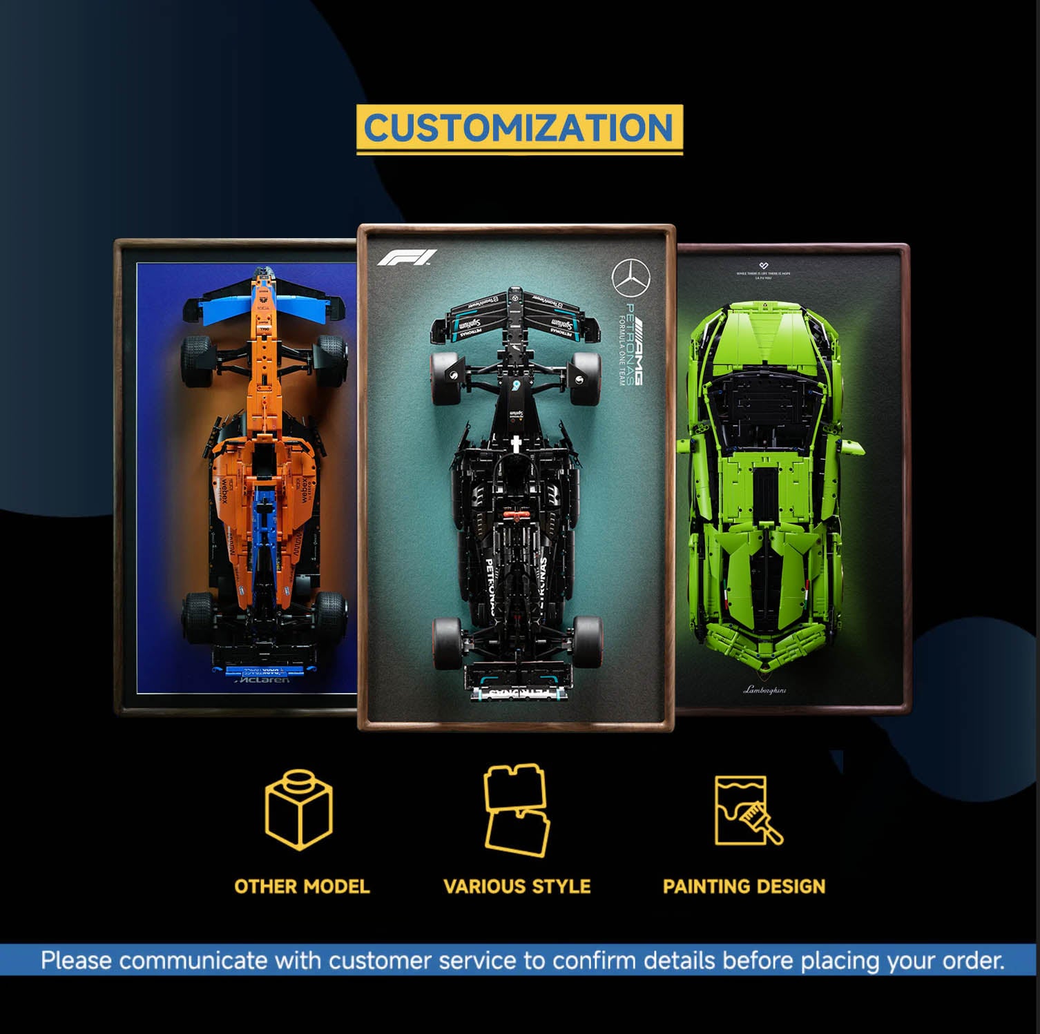 Customization --- Premium Handcrafted Black Walnut Wood Display Frame For LEGO® and Mocs