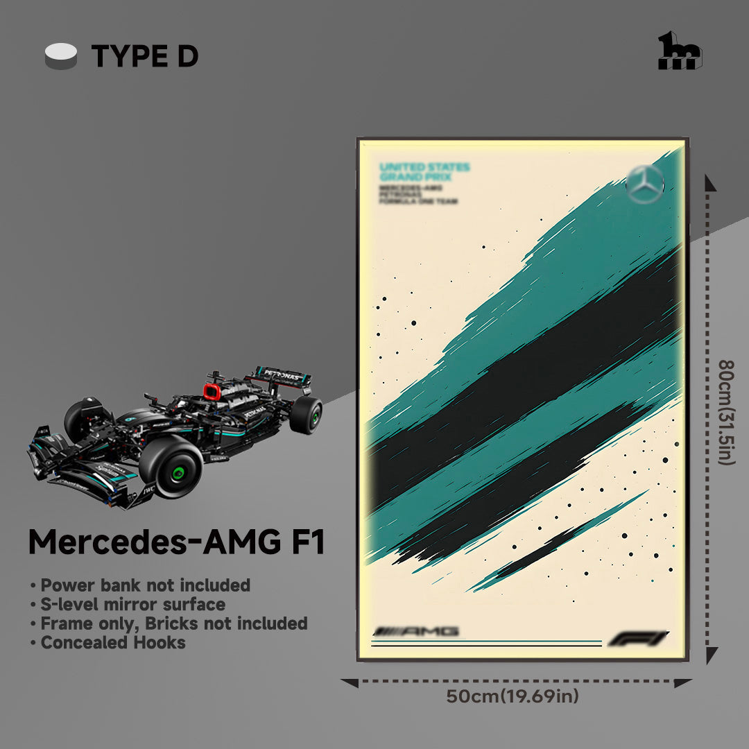 Wall Display Frame For LEGO® Technic™ F1 Series.