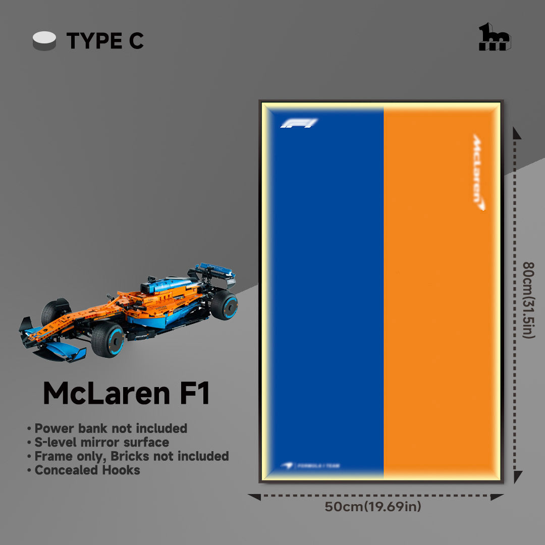 Wall Display Frame For LEGO® Technic™ F1 Series.