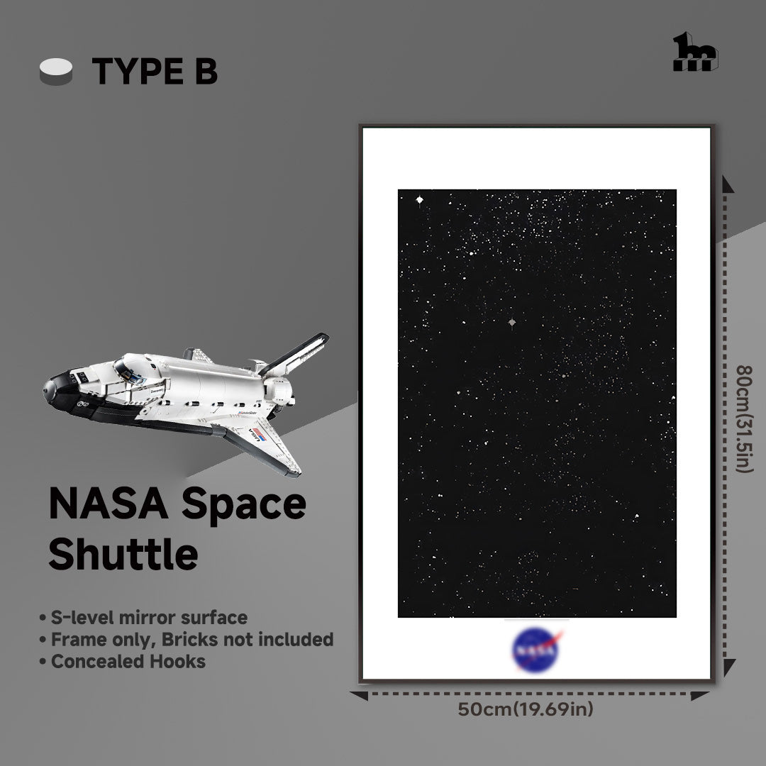 LEGO® ICONS NASA Space Shuttle 10283 display wall mount frame in home