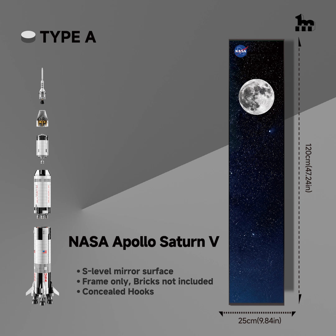 Wall Display Frame For LEGO® Ideas 92176 NASA Apollo Saturn V