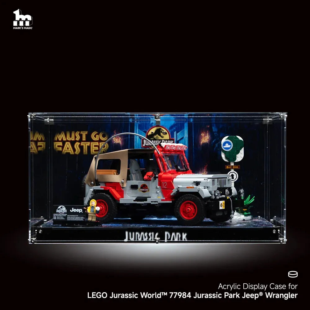 【PREMIUM】 Display Case For LEGO Jurassic World™ 77984 Jurassic Park Jeep® Wrangler
