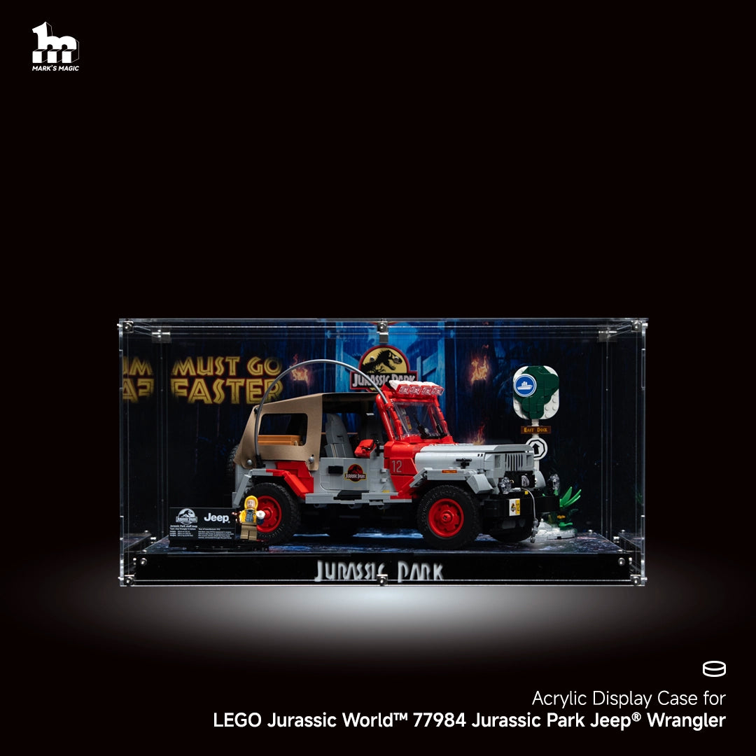 【PREMIUM】 Display Case For LEGO Jurassic World™ 77984 Jurassic Park Jeep® Wrangler