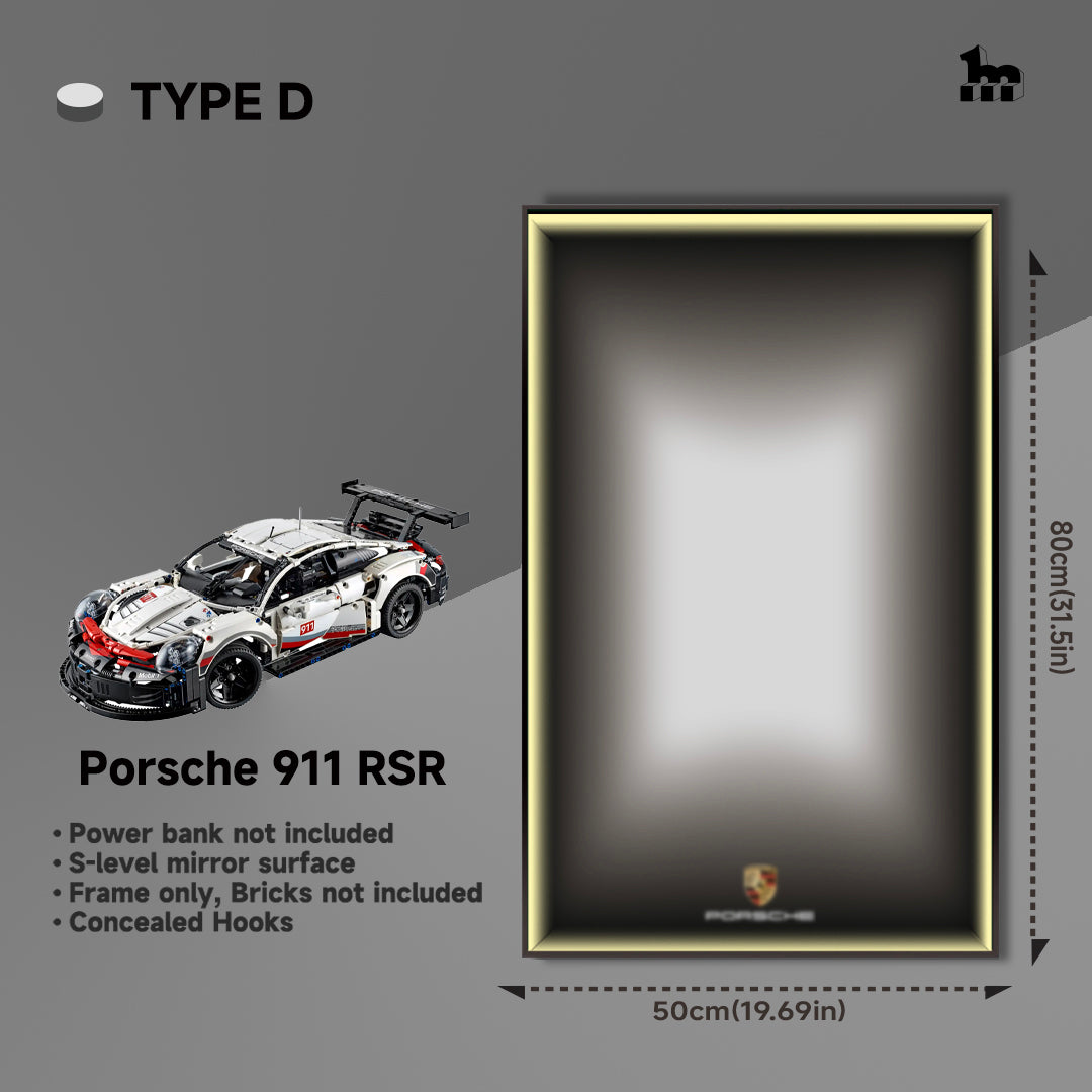 Wall display frame for Lego Porsche 911 RSR 42096