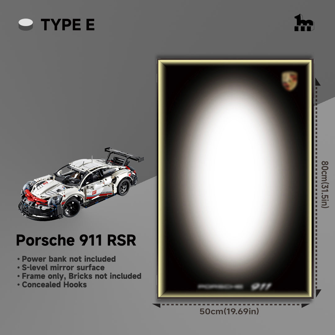 Wall display frame for Lego Porsche 911 RSR 42096