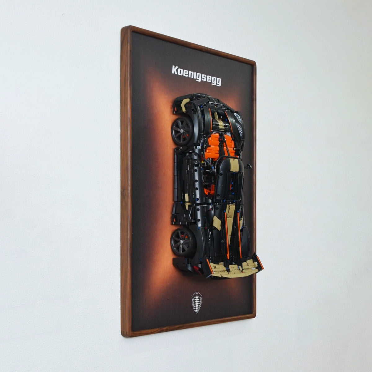 Premium LEGO® Technic™ Display Frame Handcrafted Black Walnut Wood.
