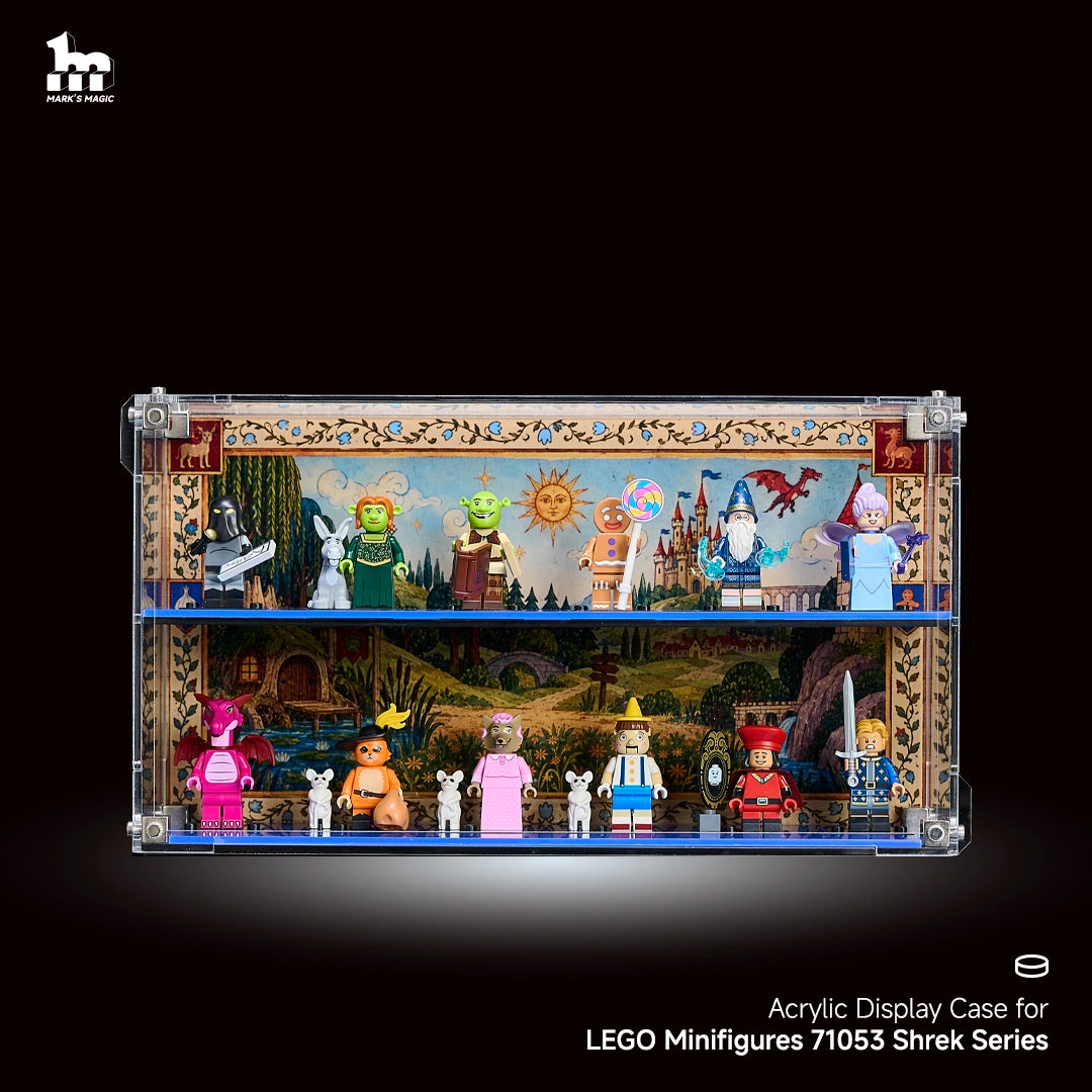 Wall-Mountable Acrylic Display case For LEGO® Minifigures 71053 Shrek Series