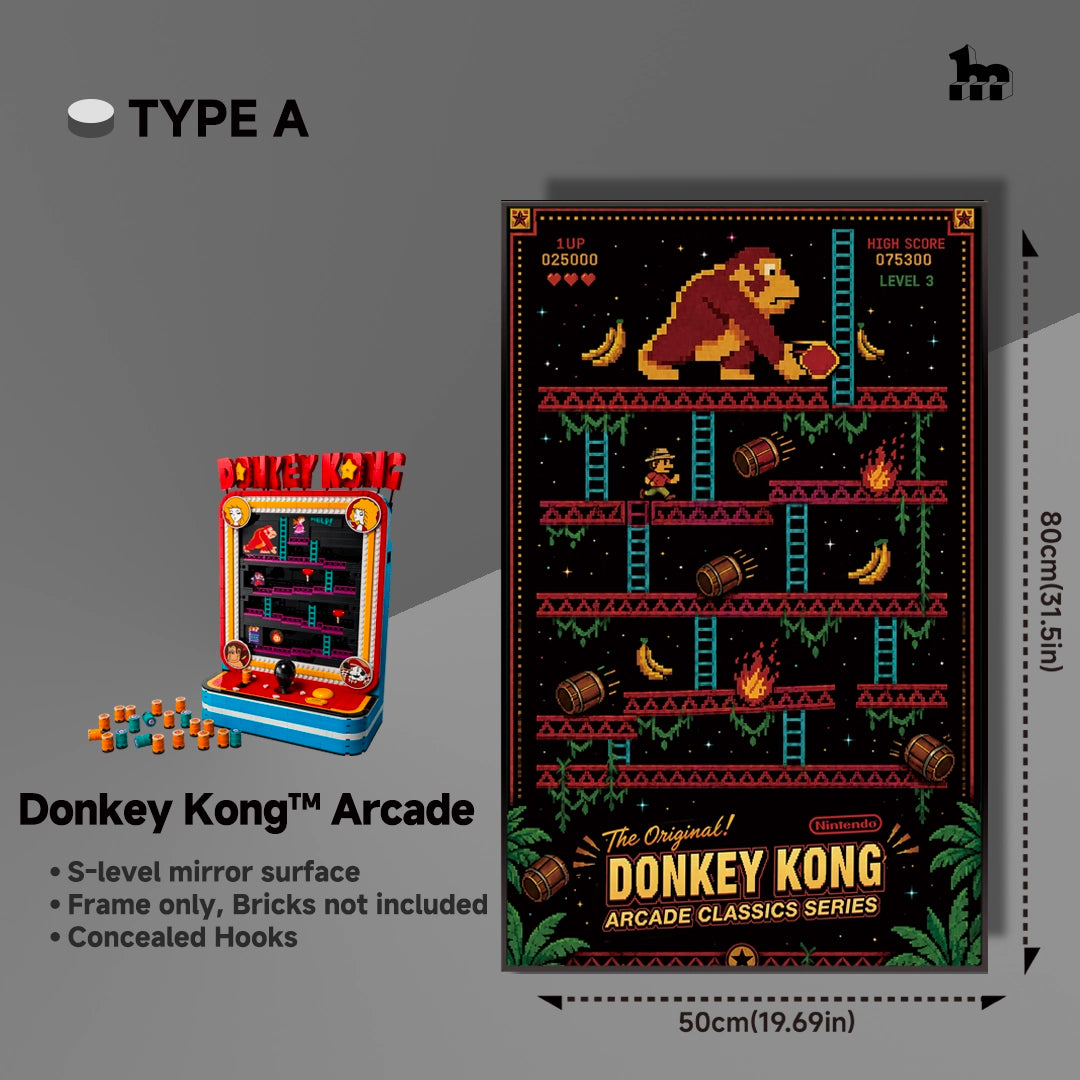 Wall Display Frame For LEGO® Super Mario™ 72051 Donkey Kong™ Arcade