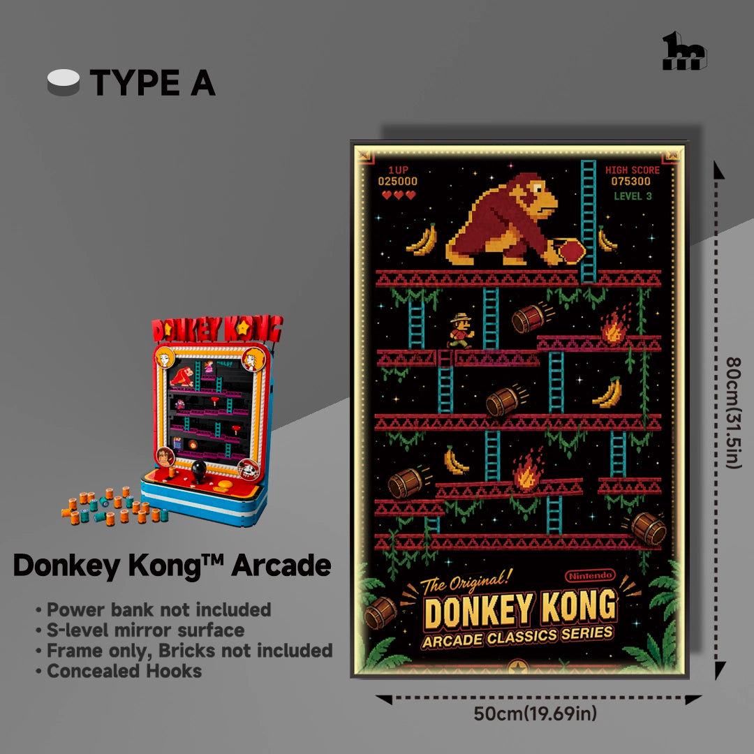 Wall Display Frame For LEGO® Super Mario™ 72051 Donkey Kong™ Arcade