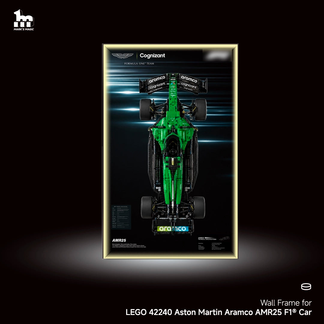 Wall Display Frame For LEGO Technic F1 42240 Aston Martin AMR25