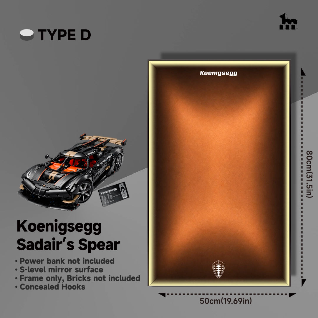 Wall Display Frame For Lego 42232 Technic Koenigsegg Sadair’s Spear