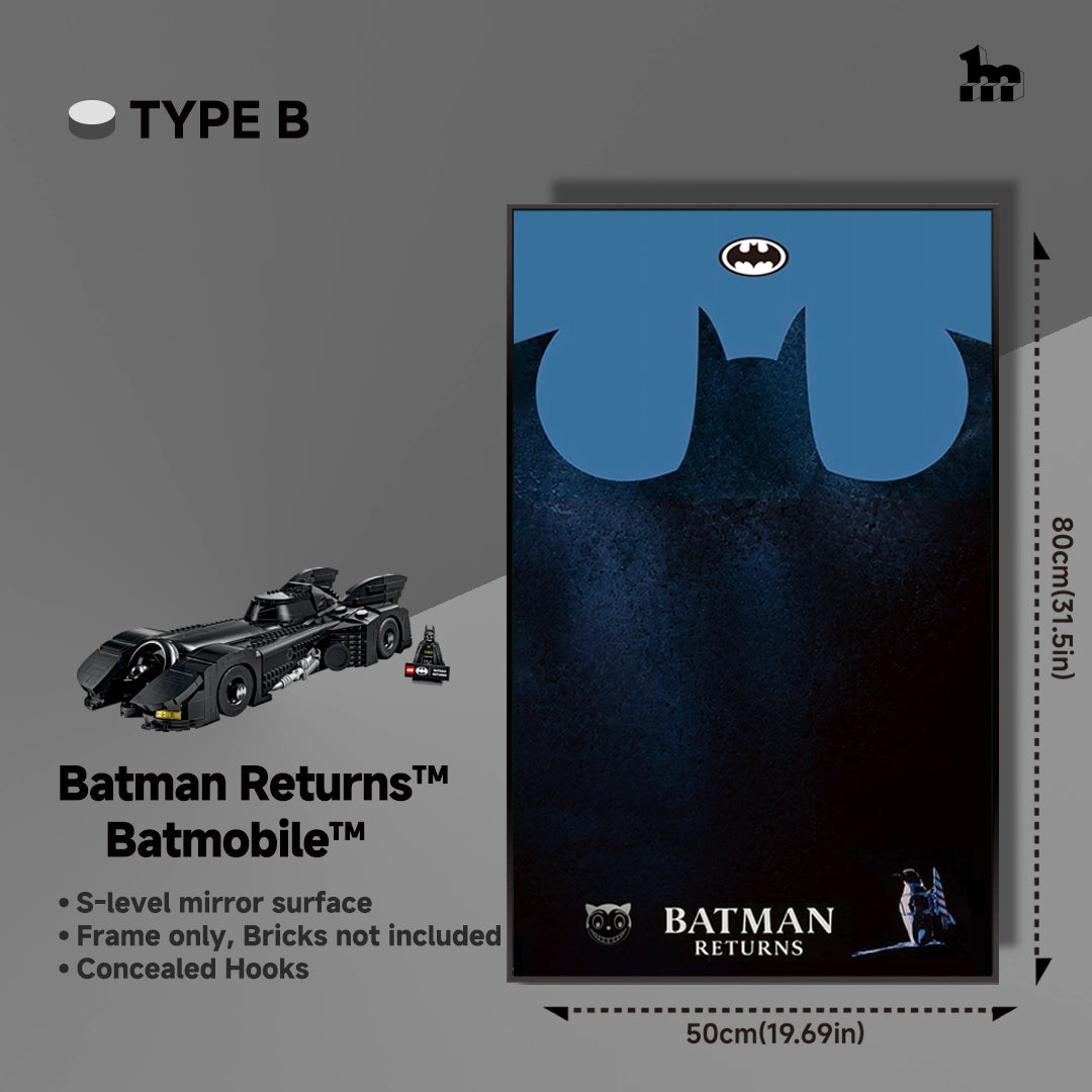 Cadre d’exposition mural pour le set LEGO Batman 76355 « Retour de la Batmobile »
