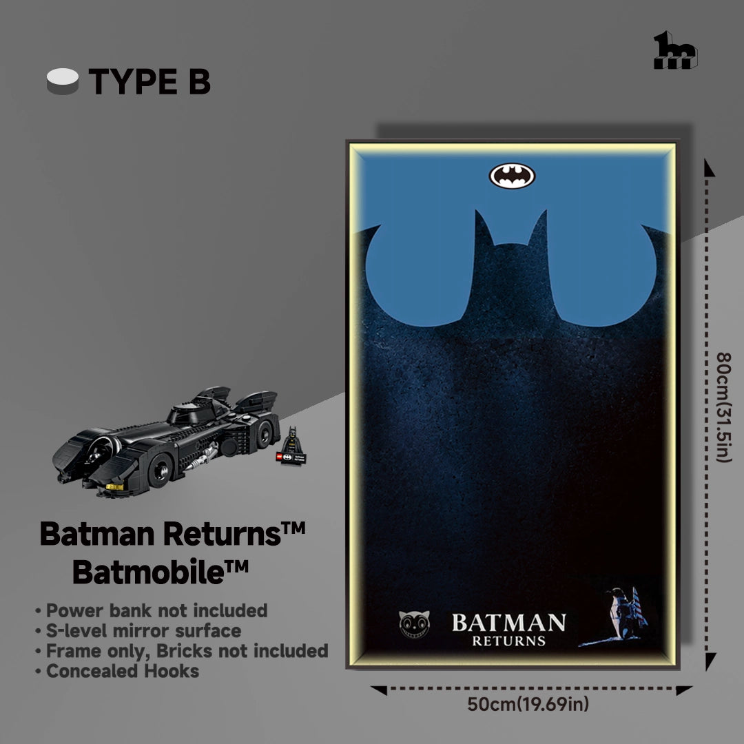 Cadre d’exposition mural pour le set LEGO Batman 76355 « Retour de la Batmobile »