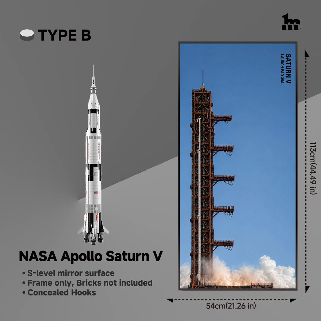 Wall Display Frame for LEGO® Ideas 92176 NASA Apollo Saturn V