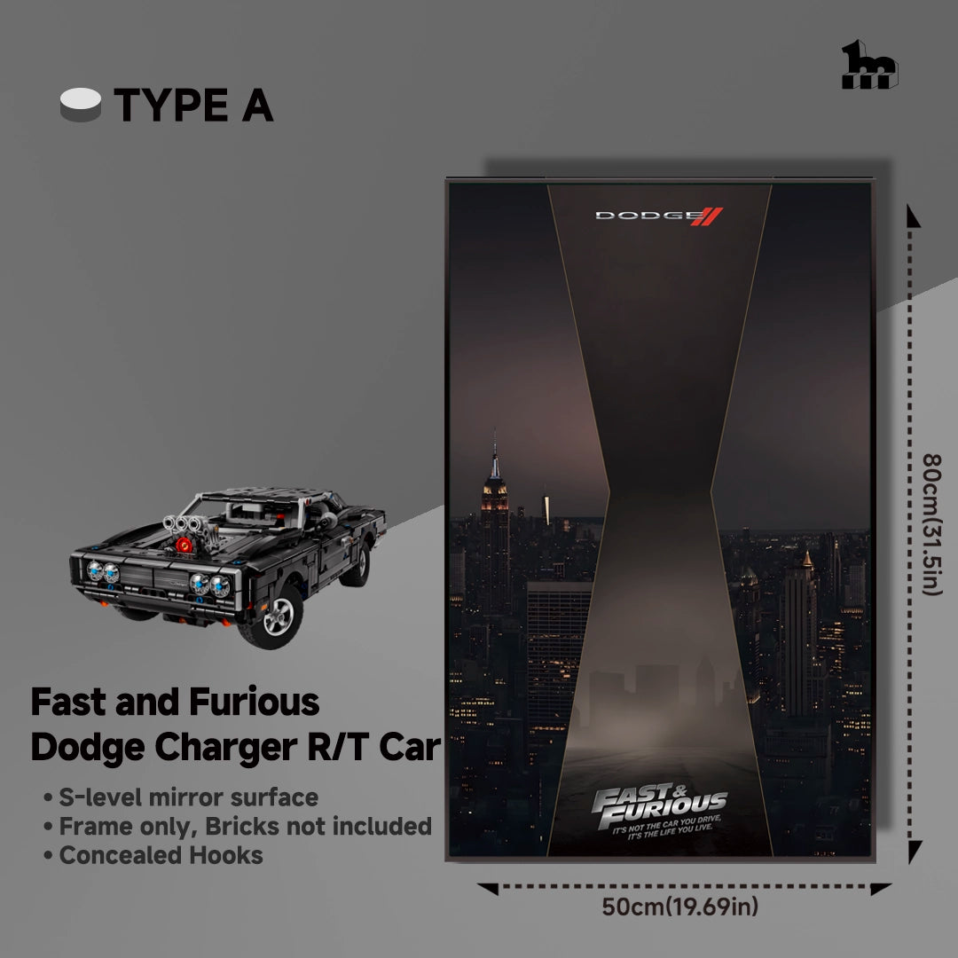 Cadres muraux pour LEGO Technic 42231 Voiture Dodge Charger R/T Fast and Furious