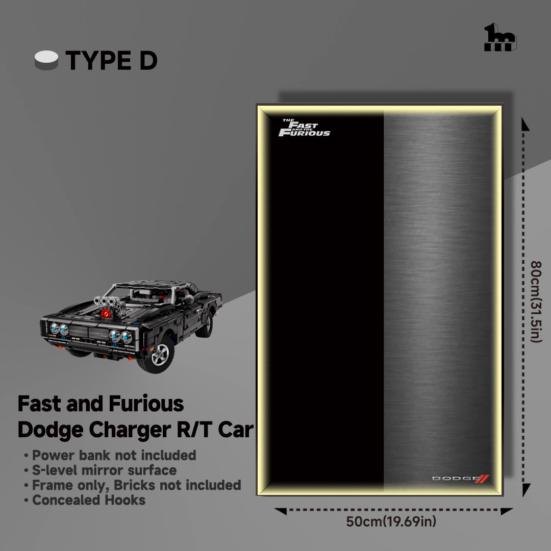 Cadres muraux pour LEGO Technic 42231 Voiture Dodge Charger R/T Fast and Furious