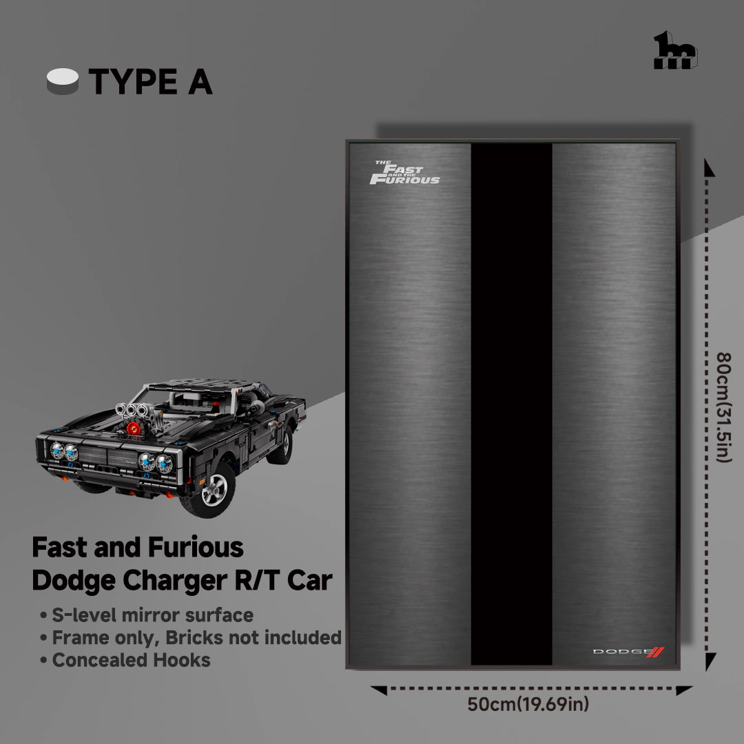 Wall Display Frames For LEGO Technic 42231 Fast and Furious Dodge Charger R/T Car
