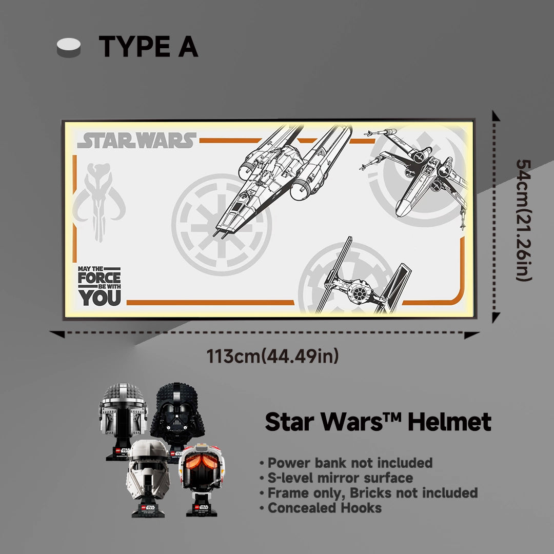 Wall Display frame for LEGO® Star Wars™ Helmet Series