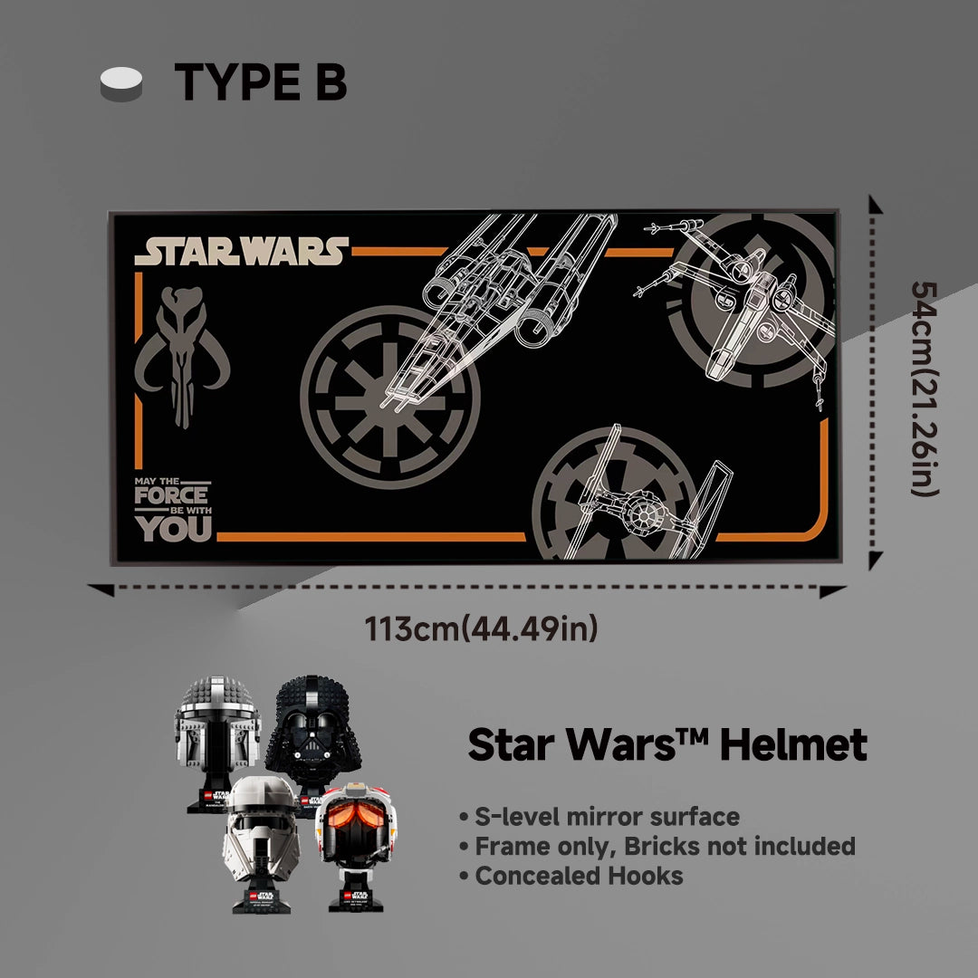 Wall Display frame for LEGO® Star Wars™ Helmet Series