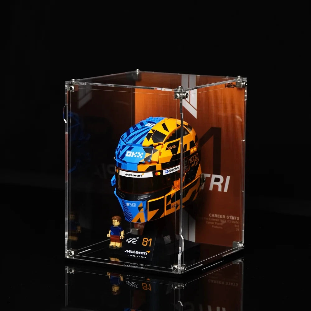 Wall mounted Display Case For LEGO® Editions F1 helmets
