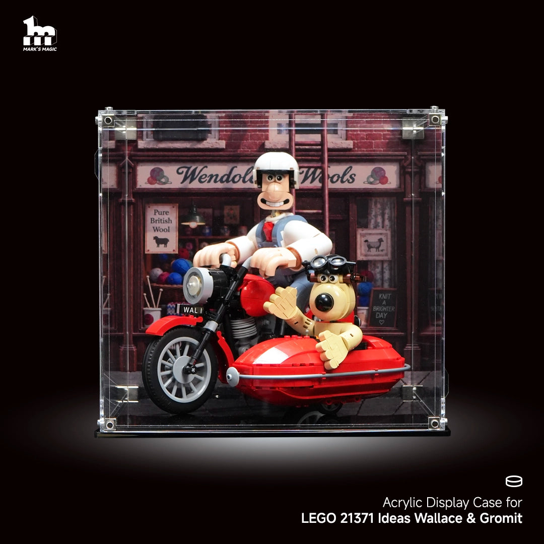 Wall mounted Display Case For LEGO® Ideas 21371 Wallace & Gromit