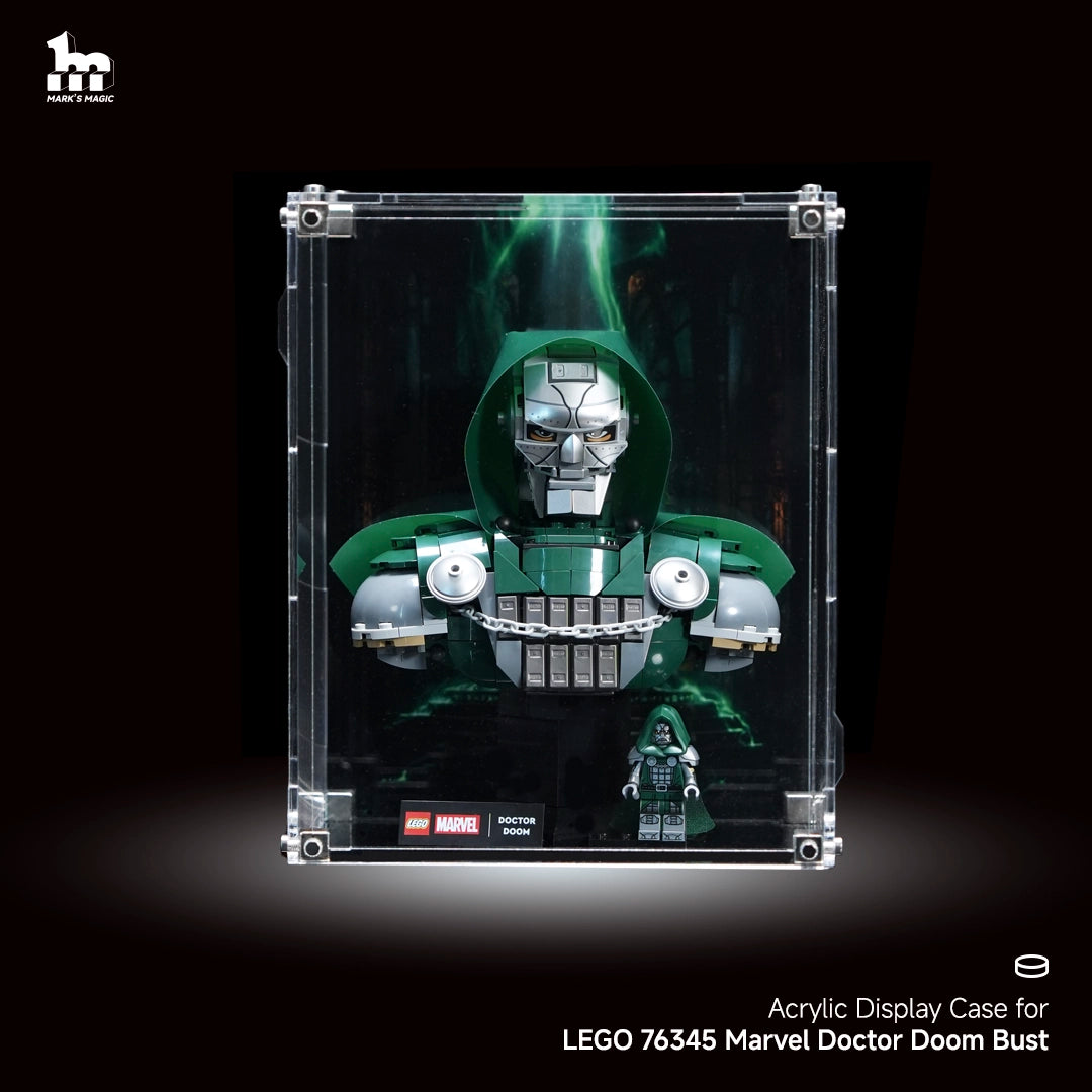 Wall mounted Display Case For LEGO Marvel 76345 Doctor Doom Bust