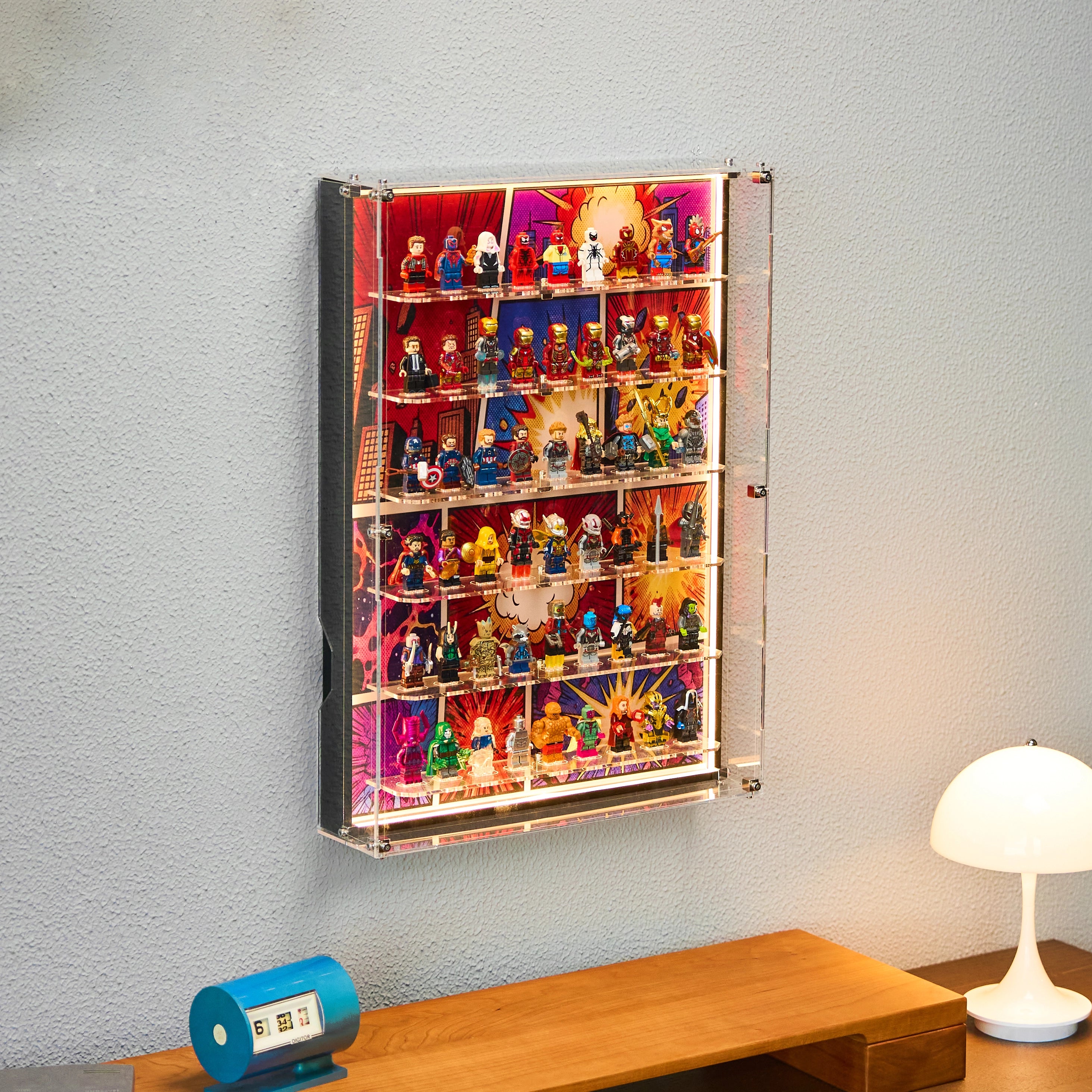 【PREMIUM】 Dust Proof Wall mounted Display Case for lego Marvel Minifigure