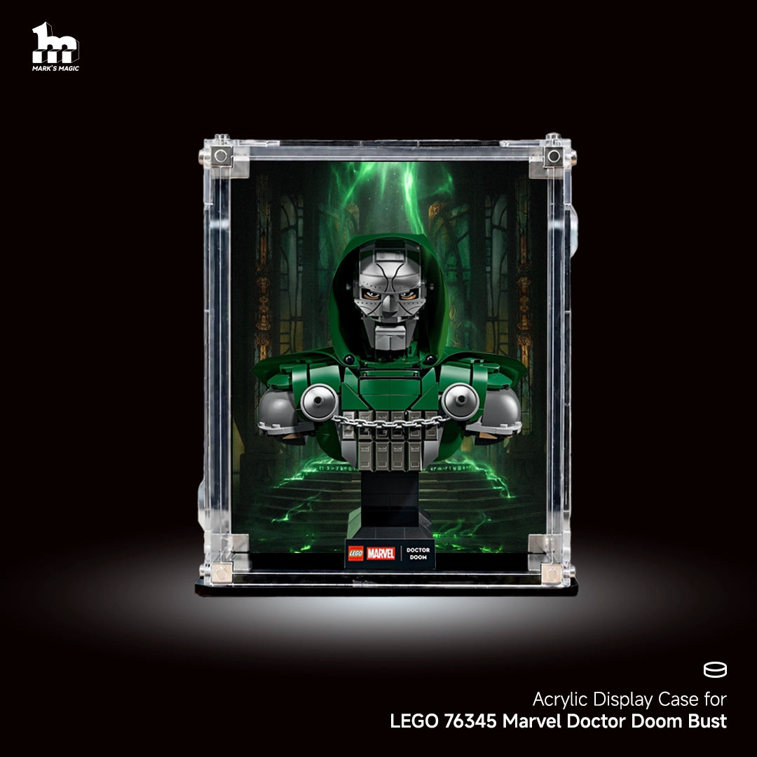 Wall mounted Display Case For LEGO Marvel 76345 Doctor Doom Bust