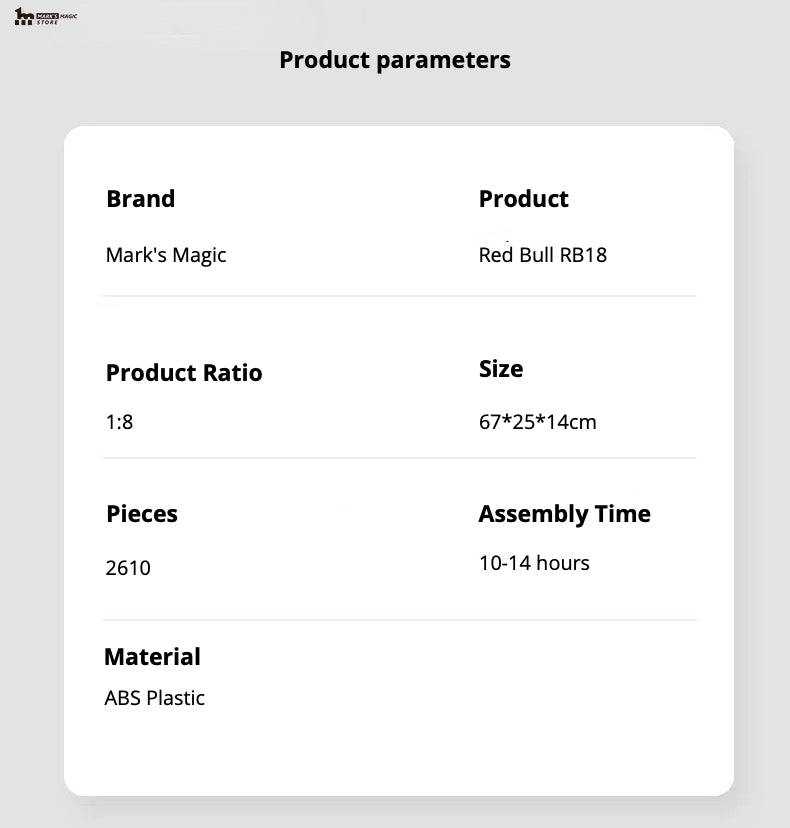 Red Bull Racing RB18 1:8 scale (2610 pieces)
