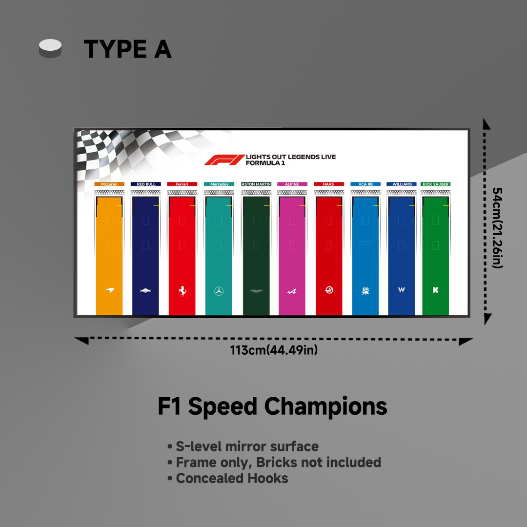 Lego display frame for F1 speed champion