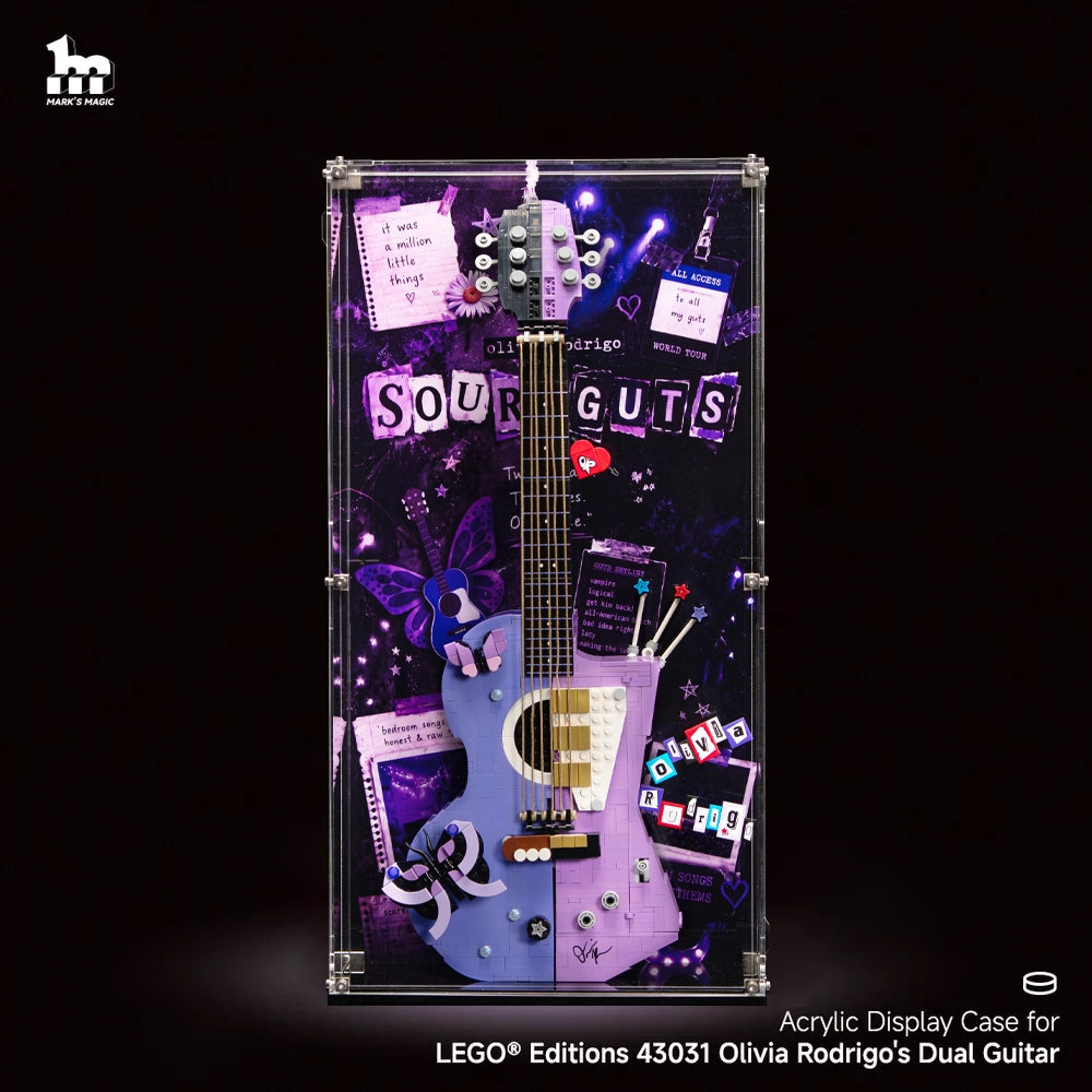 Acrylic Display case For LEGO® Editions 43031 Olivia Rodrigo's Dual Guitar