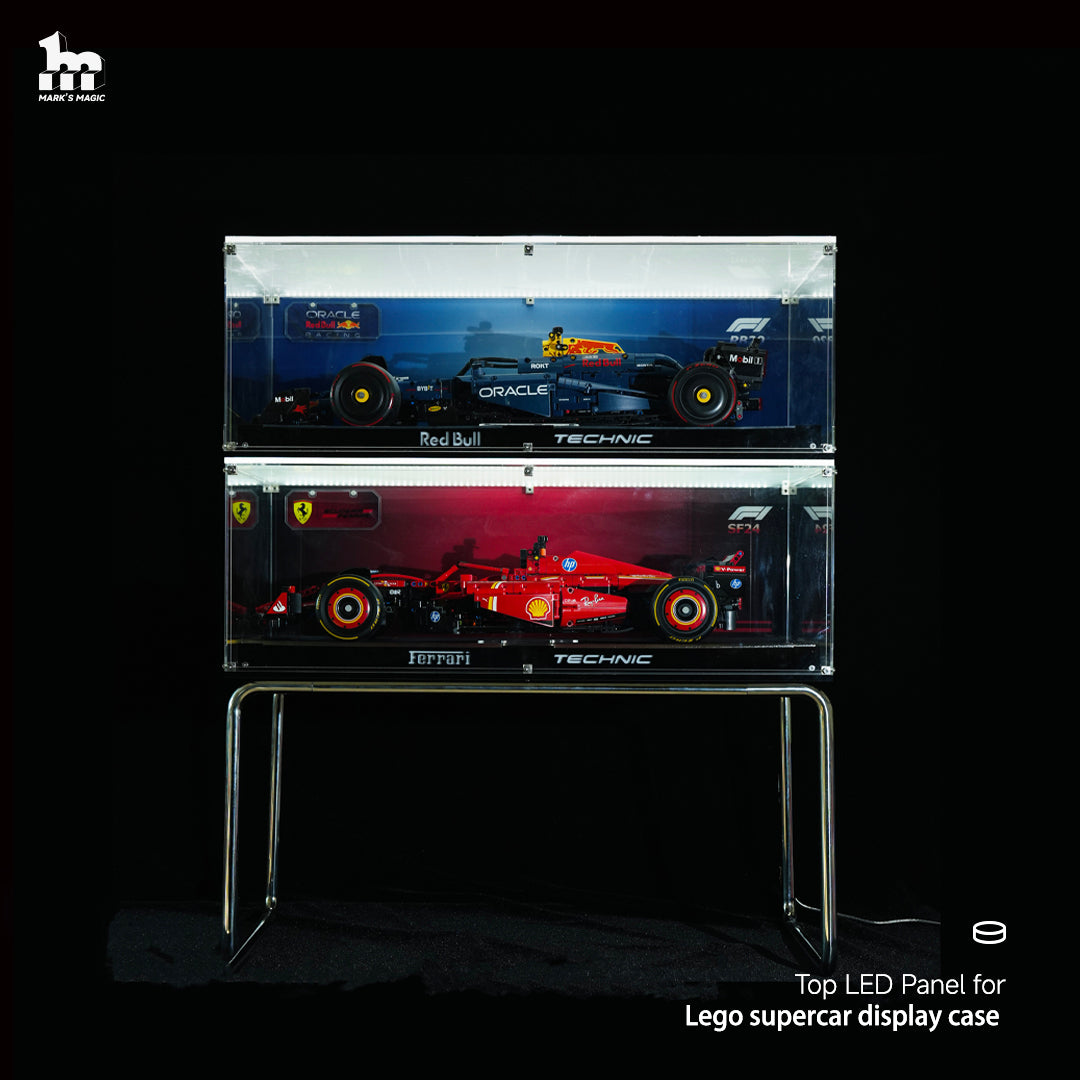 LEGO® TECHNIC 1:8 supercar acrylic display case top led panel