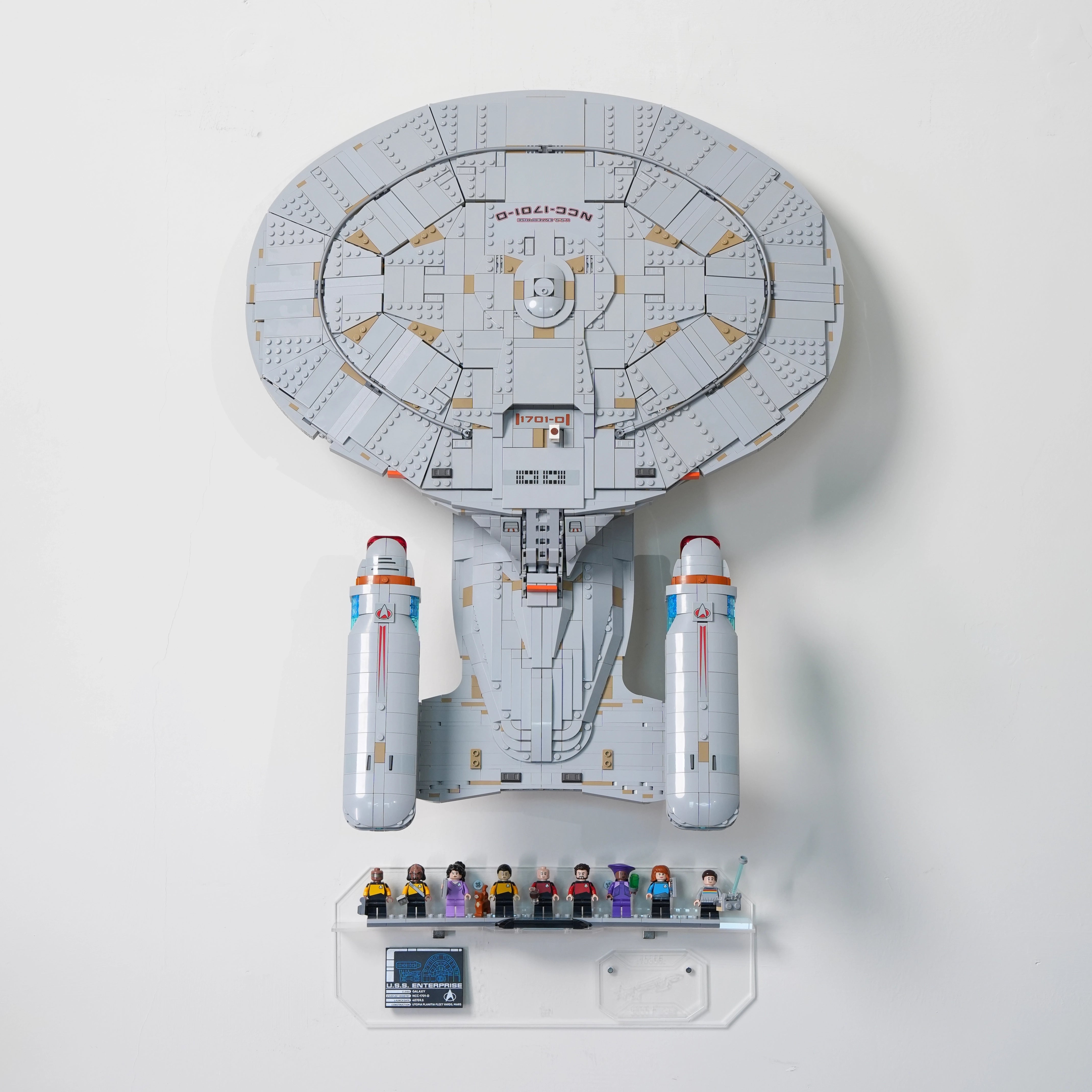 Acrylic Wall Mount Display frame for LEGO® ICONS 10356 Star Trek: U.S.S. Enterprise NCC-1701-D™